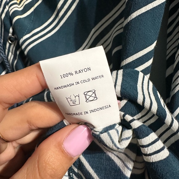 Faithfull The Brand Striped Mini Long Sleeve Tunic Dress Women’s Size XS - Picture 9 of 10